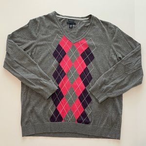 Tommy Hilfiger Argyle V Neck Sweater